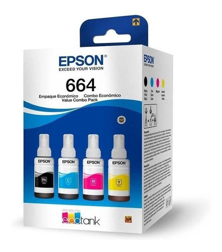 Pack Tintas Epson 664  4 Colores Original