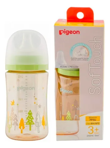 comprar Mamadera Boca Ancha Softouch 240 Ml Ppsu Pigeon Color Verde Claro Forest