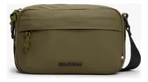 Comprar Bolso Reporter Verde Liso Con Logo Tommy Hilfiger De Hombre
