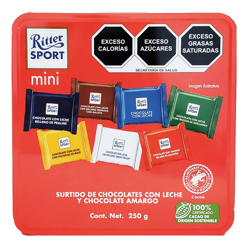 Lata De Chocolate Mini Ritter Leche / Amargo 15 Pz
