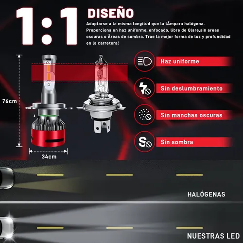 Yan Kit Luces Csp Led H4 H11 Luz Alta/baja/niebla For Nissan