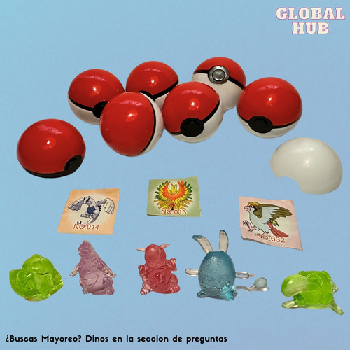 100 Pokebolas Con 1 Minifigura De Anime Adentro De Cada Una