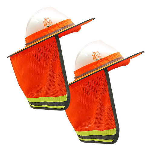 Gorra Naranja Reflectante Con Visera De Malla Y Protector De