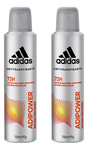 Desodorante Aero adidas 150ml Masc Adipower-kit C/2un