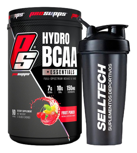 Aminoácidos Prosupps Hydrobcaa 90 Serv Fruit Punch + Shaker