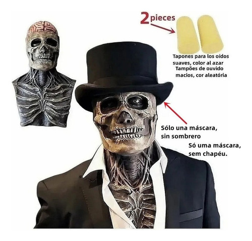 Máscara De Látex De Calavera Con Boca Movible P/halloween