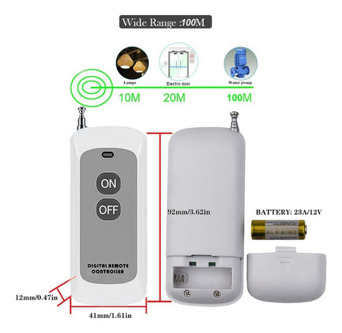 Interruptor Remoto Inalámbrico 433 Mhz Ac 110 V/120 V/220 V/