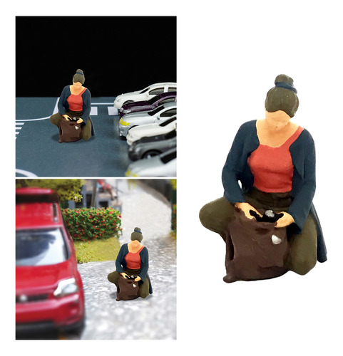 1:64 Diorama Deportes Figura La La Mujer En Cuclillas Azul