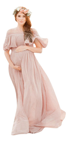 Vestido D Para Fotografía De Mujeres Embarazadas, Manga Cort