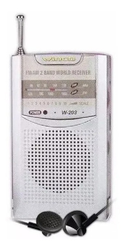 Imagen 3 de 4 de Radio Portatil Winco W-203 Am Fm Clip Cinto + Auricular