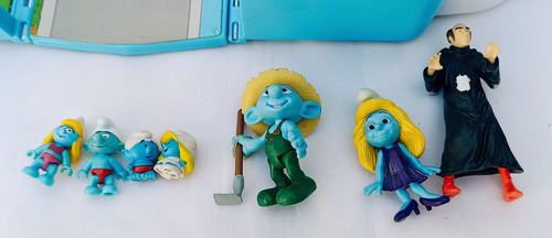 Figuras De La Película Los Pitufos Con Maletín Central Park. (Usado)