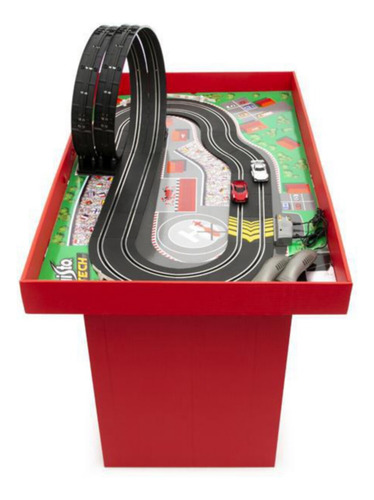 Pista Autos Eléctrica Recargable Maisto Tech Con Mesa Color Rojo