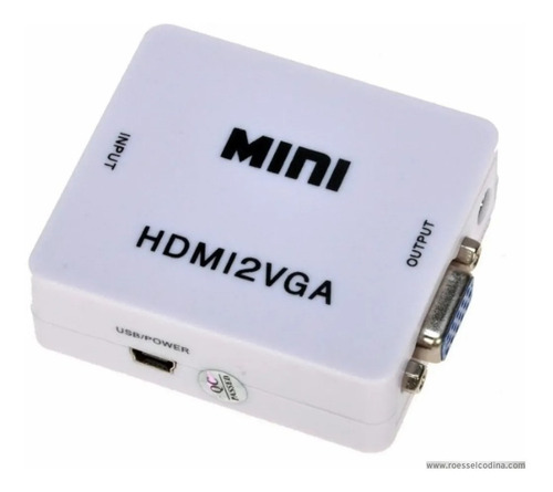 Imagen 3 de 5 de Convertidor Adaptador Hdmi A Vga Audio Conversor Cable Usb