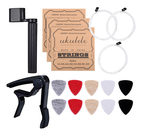 Kit De Herramientas Para Guitarra/ukulele 10pcs Púas De Fiel