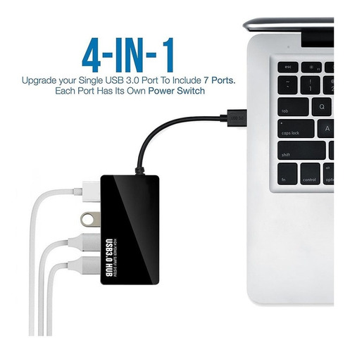 Hub 4 Puertos Usb 3.0 5gbps Mac - Win- Linux - Premium