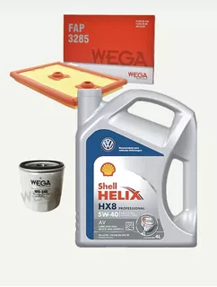 Aceite Shell Hx8 5w40 + Kit Filtros Vw Polo 1.6 Msi 2018 --
