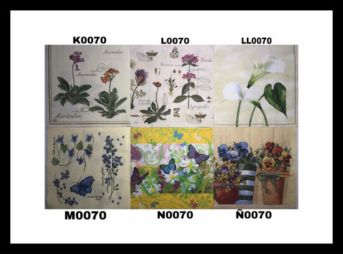 Servilletas Decoupage Set X 10 Importadas Flores Y + Flores
