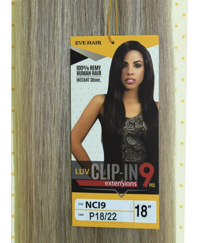 Extension De Cabello Con Clip 100% Natural Clipin Rubios Color Rubio Cenizo Con Luces Beige