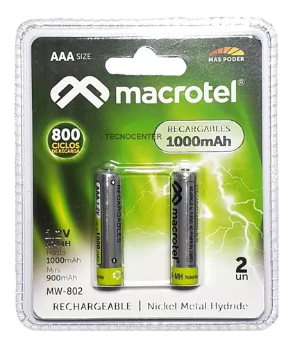 Cargador De Pilas Recargables AA, AAA Y 9V MARCOTEL + 4 Pilas - FullPila