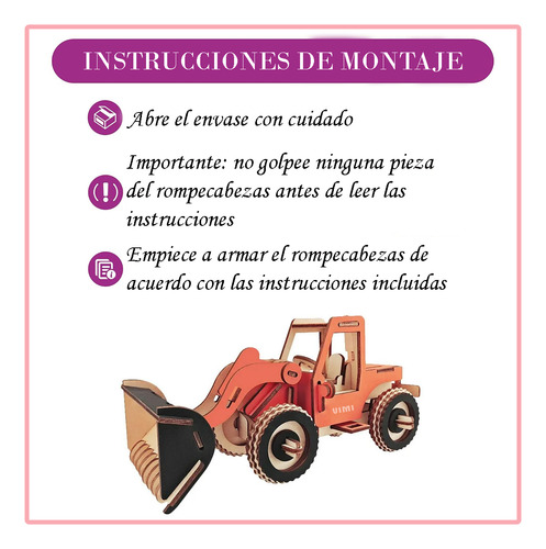 Set 3 Rompecabezas 3d De Madera Juguete Armable Construcción