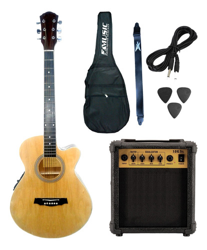 Guitarra Acustica Electroacustica + Amplificador 15w