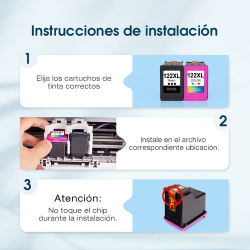 Cartucho De Tinta 122xl Compatible Con Reemplazo Para Hp 122 Negro Y Color 18 Ml 2 Unidades