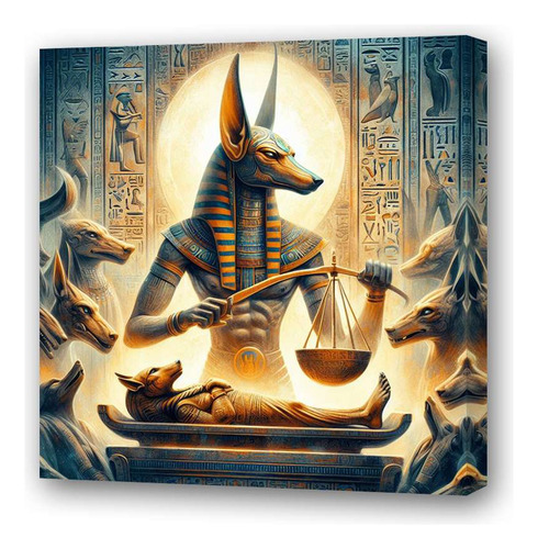 Cuadro 60x60cm Anubis Muerte Embalsamamiento Dios M2