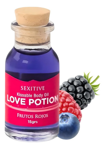 Aceite Masajes Love Potion Frutos Rojos 15grs