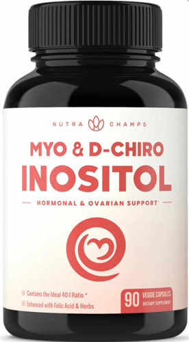 Myo Inositol & D-chiro 40:1 Ratio(90 Cápsulas) Hecho En E.u. Sabor Sin Sabor
