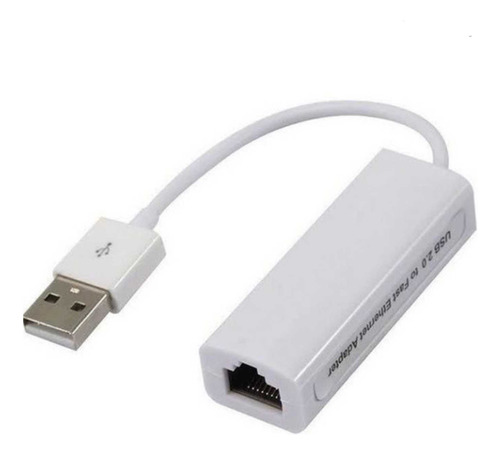 Adaptador Usb A Rj 45 Usb Lan Ethernet Internet Blanco Red