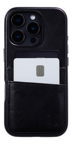 Card Case Dockem Genuine Leather For iPhone 16 Pro Black