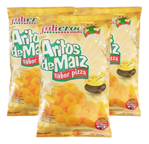 Aritos De Maiz Sabor A Pizza Julicroc Sin Tacc 65g Pack X3