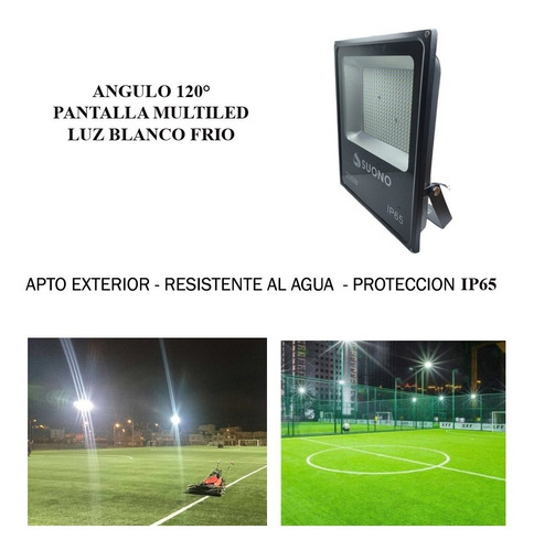 Imagen 6 de 10 de Reflector Led Exterior 200w Bajo Consumo Alta Potencia Frio