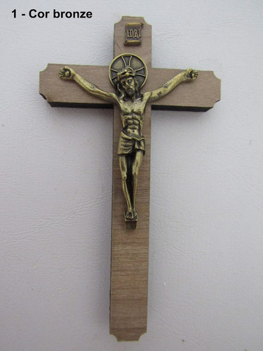 Pequeno Crucifixo Metal Cruz De Mdf Painel Carro Geladeira