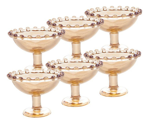 Conjunto 6 Mini Taças Licor Pearl Ambar Cristal Wolff 28222