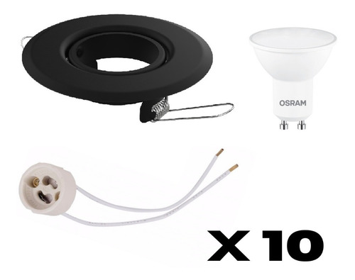 Spot Led Embutir + Dicro Osram 7w  Fría + Zócalo Pack X 10u