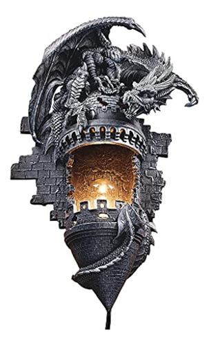 Aplique De Pared Eléctrico Design Toscano Dragon's Castle La