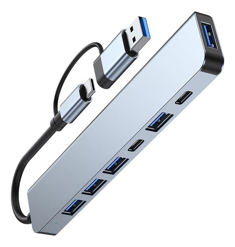 Hub Usb C 7 Puerto 3.0 Tipo Divisor Multipuerto Estacion Otg