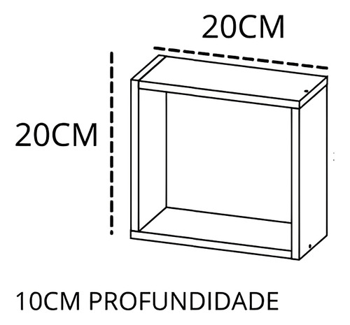 Kit de 4 nichos cuadrados para pared Roma, MDF, habitación, 15 mm, 20 x 20 cm, color blanco
