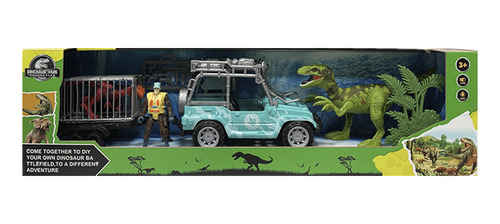 Explorador Y Dinosaurio Con Jeep Muñecos