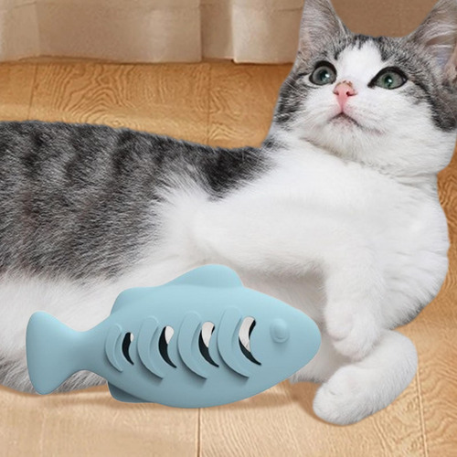 2 Fish Shape Cat Toys Cat Toy Food Dispenser Feeder Food