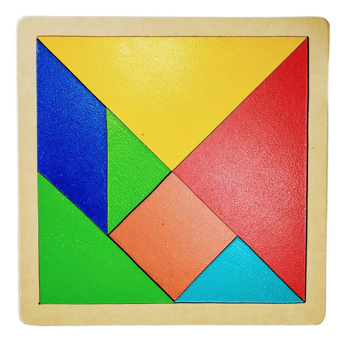 Tangram Juego De Ingenio Rompecabezas De Madera Artesanal