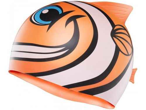 Gorra Natacion Silicona Tyr Junior Happy Fish Lcshfish Color Naranja