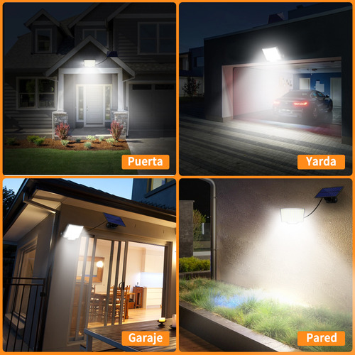 Llinpi® Lámpara Solar De Pared Exteriores Sensor Luz 4 Modos