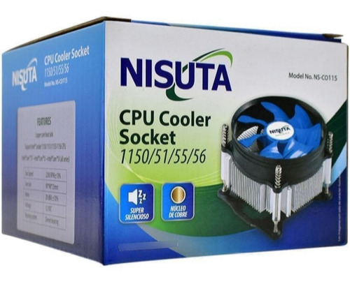 Cooler Pc Nisuta Nsco115 Intel I3 I5 I7 Lga 1155 1156 Cobre