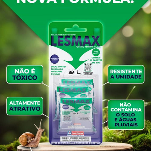 2 Lesmax Moluscida Iscas Granuladas Insetimax - 3 X 10g