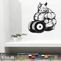 Comprar Vinilos Decorativos Gimnasio Mancuerna Con Rinoceronte 2