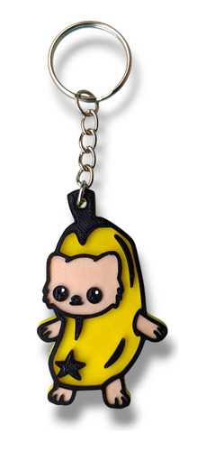 Llavero Banana Cat Meme Gato Plátano  Blanco