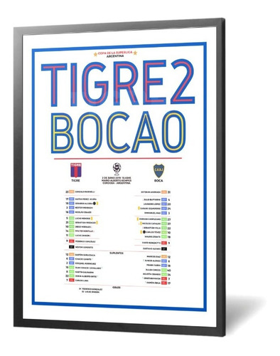 Cuadro Final Tigre Vs Boca C/vidrio 33cm X 43cm