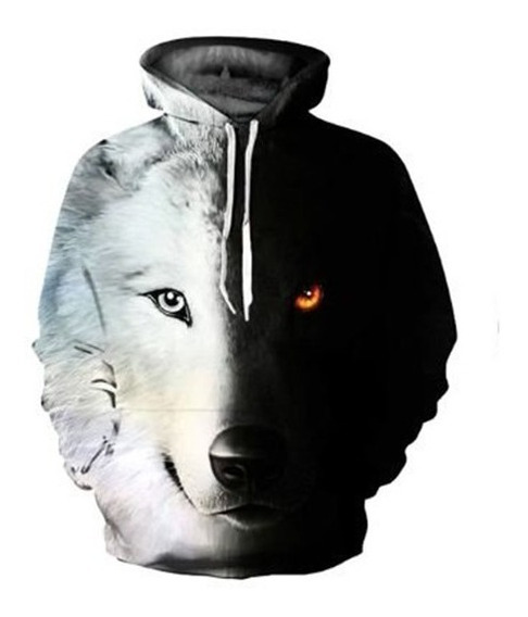 blusa de frio 3d lobo